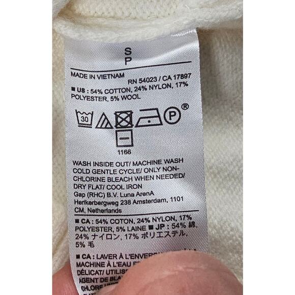 NWT banana republic slub wool blend sz S neutral winter warm oversized grandma - Picture 5 of 8